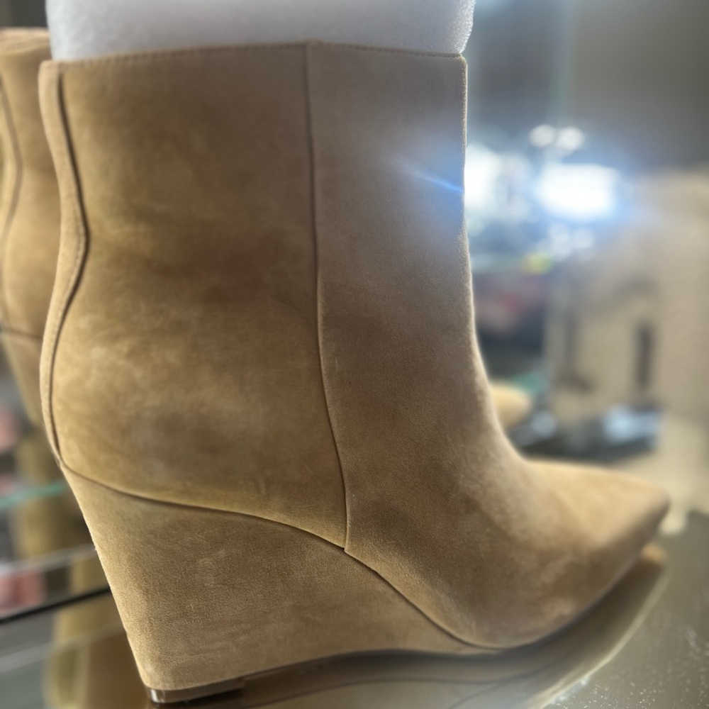 Vince Camuto Tan Suede Wedge Boots